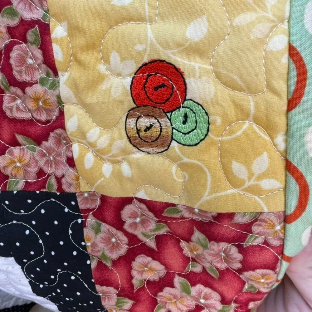 Handmade Sewing Room Quilted Wall Hanging Embroidery Charlotte Buck 2016 29x27